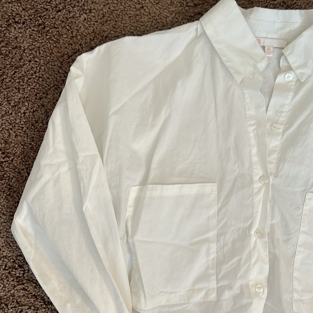 Gb White Cropped Button Down - image 2